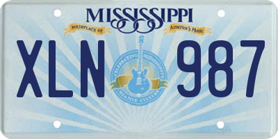 MS license plate XLN987