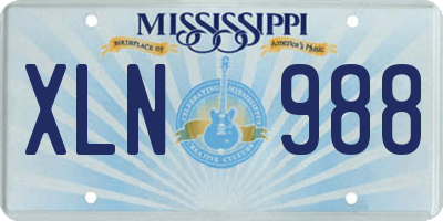 MS license plate XLN988