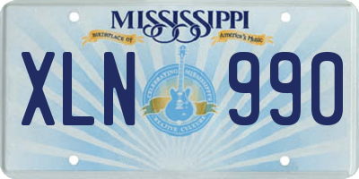 MS license plate XLN990