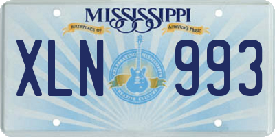 MS license plate XLN993