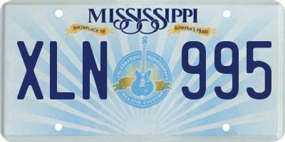MS license plate XLN995