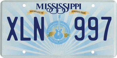 MS license plate XLN997