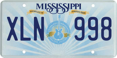 MS license plate XLN998