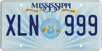 MS license plate XLN999