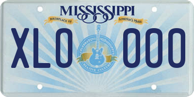 MS license plate XLO000