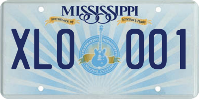 MS license plate XLO001