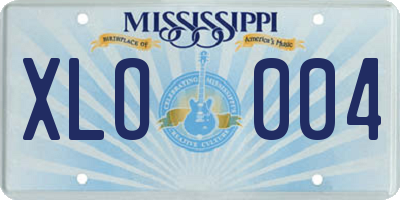 MS license plate XLO004