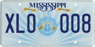 MS license plate XLO008
