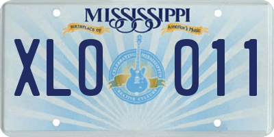 MS license plate XLO011