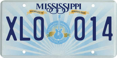 MS license plate XLO014