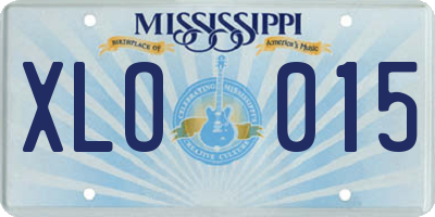 MS license plate XLO015