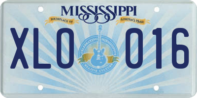 MS license plate XLO016