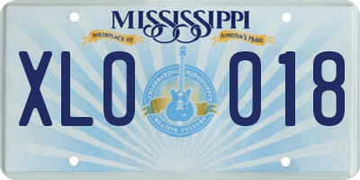 MS license plate XLO018
