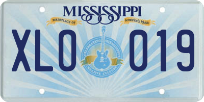 MS license plate XLO019