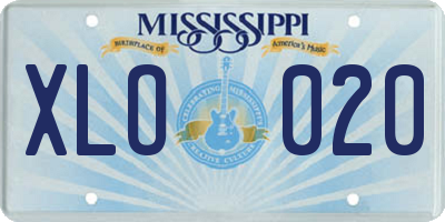 MS license plate XLO020