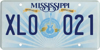 MS license plate XLO021