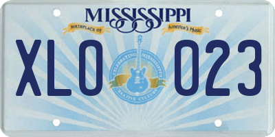 MS license plate XLO023