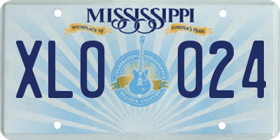 MS license plate XLO024