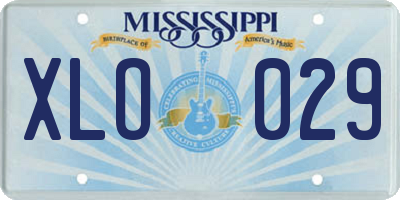 MS license plate XLO029