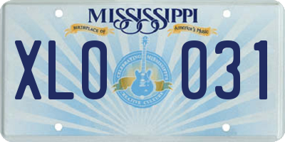 MS license plate XLO031