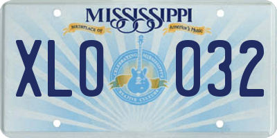 MS license plate XLO032
