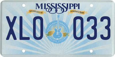 MS license plate XLO033