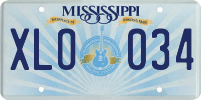 MS license plate XLO034