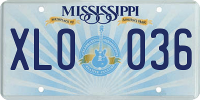MS license plate XLO036