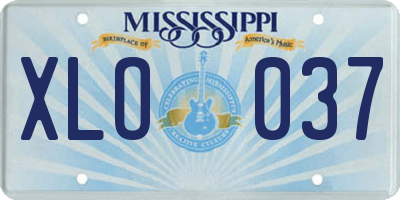 MS license plate XLO037