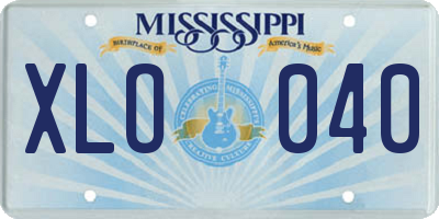 MS license plate XLO040