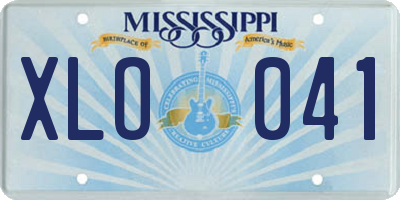 MS license plate XLO041