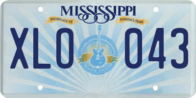 MS license plate XLO043