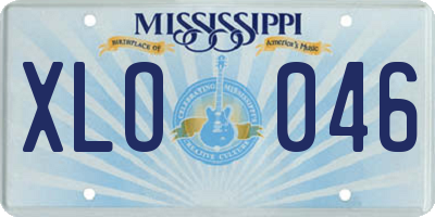 MS license plate XLO046