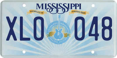 MS license plate XLO048