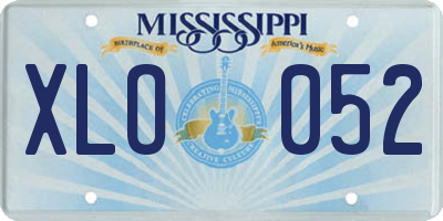 MS license plate XLO052