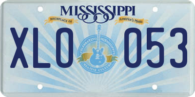 MS license plate XLO053
