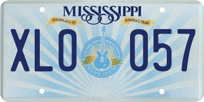 MS license plate XLO057