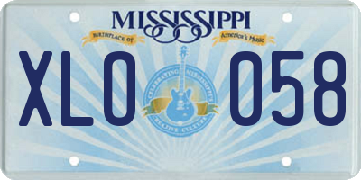 MS license plate XLO058