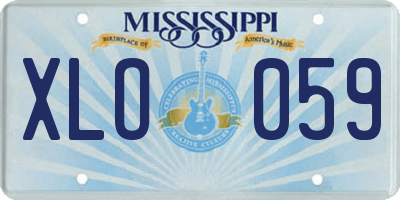 MS license plate XLO059