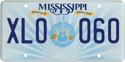 MS license plate XLO060