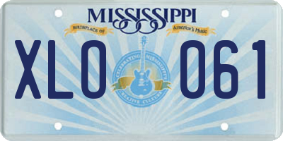 MS license plate XLO061