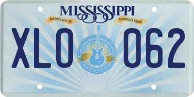 MS license plate XLO062