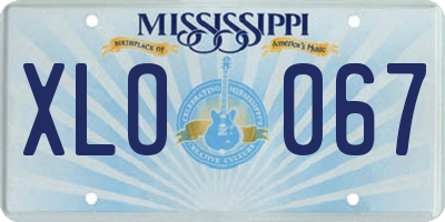 MS license plate XLO067