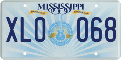 MS license plate XLO068