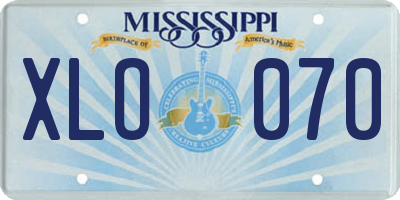 MS license plate XLO070