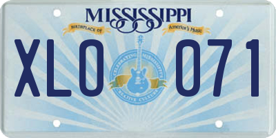 MS license plate XLO071
