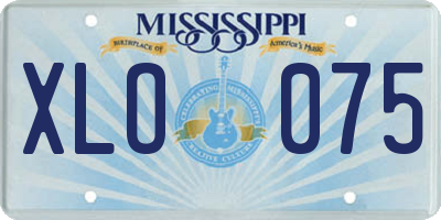 MS license plate XLO075