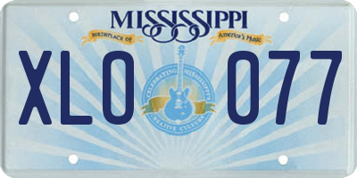 MS license plate XLO077