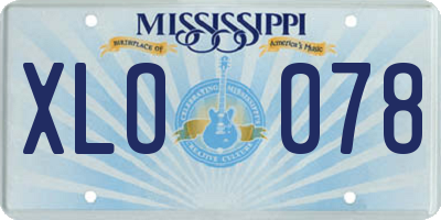 MS license plate XLO078