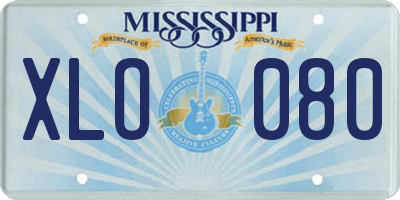 MS license plate XLO080